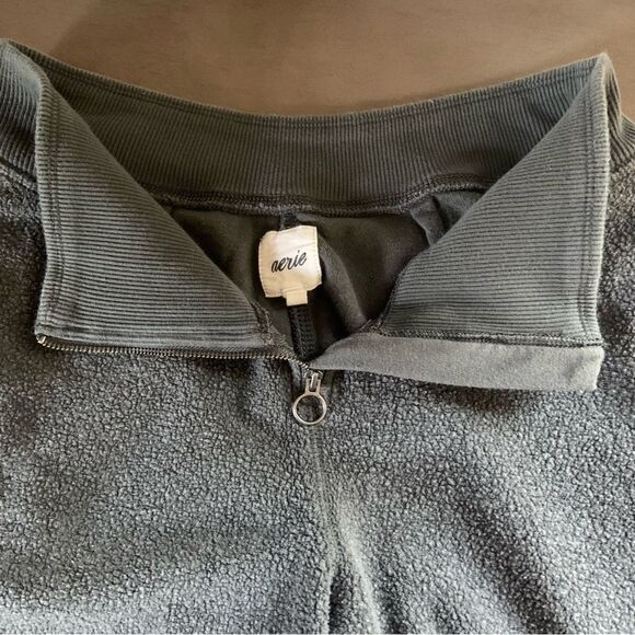 AERIE Women’s Sherpa Fleece Corset Joggers Gray Size Medium - Picture 8 of 12